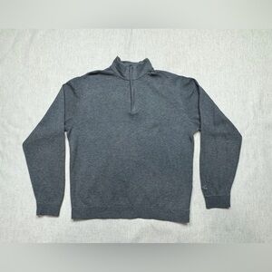 Cutter & Buck Mens 1/4 Zip Gray Long Sleeve Pullover Sweater Medium Preppy Golf